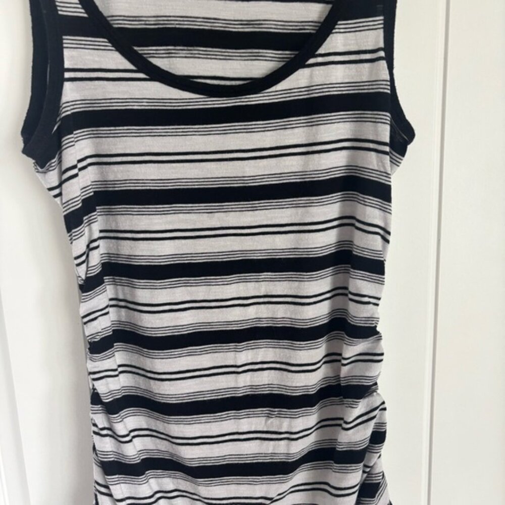 Black & White Striped Tank Top - Size Large - Picture 3 of 6
